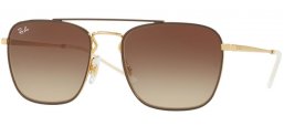 Gafas de Sol - Ray-Ban® - Ray-Ban® RB3588 - 905513 GOLD TOP  ON BROWN // BROWN GRADIENT DARK BROWN