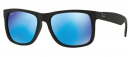 Gafas de Sol - Ray-Ban® - Ray-Ban® RB4165 JUSTIN - 622/55 BLACK RUBBER // GREEN MIRROR BLUE