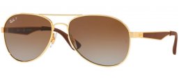 Gafas de Sol - Ray-Ban® - Ray-Ban® RB3549 - 001/T5 GOLD // CLEAR GRADIENT GREEN POLARIZED