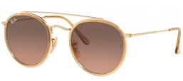 Sunglasses - Ray-Ban® - Ray-Ban® RB3647N ROUND DOUBLE BRIDGE - 912443 GOLD // BROWN GREY GRADIENT