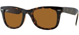 Lunettes de soleil - Ray-Ban® - Ray-Ban® RB4105 FOLDING WAYFARER - 710 LIGHT HAVANA // CRYSTAL BROWN