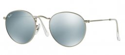 Gafas de Sol - Ray-Ban® - Ray-Ban® RB3447 ROUND METAL - 019/30 MATTE SILVER // LIGHT GREEN MIRROR SILVER