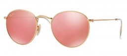 Lunettes de soleil - Ray-Ban® - Ray-Ban® RB3447 ROUND METAL - 112/Z2 MATTE GOLD // BROWN MIRROR PINK