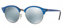 Sunglasses - Ray-Ban® - Ray-Ban® RB4246 CLUBROUND - 984/30 TOP WRINKLED BLUE ON BLACK // GREEN MIRROR SILVER