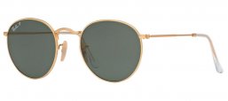 Lunettes de soleil - Ray-Ban® - Ray-Ban® RB3447 ROUND METAL - 112/58 MATTE GOLD // GREEN POLARIZED