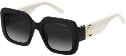 Sunglasses - Marc Jacobs - MARC 647/S - 80S (9O) BLACK WHITE // DARK GREY GRADIENT