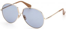 Gafas de Sol - MaxMara - MM0081 DESIGN8 - 32X  SHINY GOLD // BLUE MIRROR