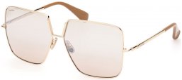 Gafas de Sol - MaxMara - MM0082 DESIGN9 - 32X  SHINY GOLD // LIGHT BLUE MIRROR