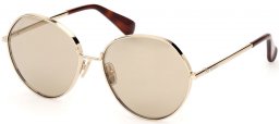 Gafas de Sol - MaxMara - MM0096 MENTON - 32G  SHINY PALE GOLD // LIGHT BROWN MIRROR