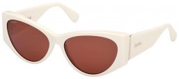 Gafas de Sol - MaxMara - MM0132 HINGE-1 - 21E  SHINY WHITE // DARK BROWN