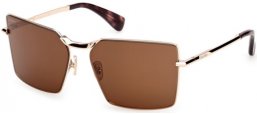 Gafas de Sol - MaxMara - MM0135 MILLER-3 - 32E  SHINY PALE GOLD // BROWN