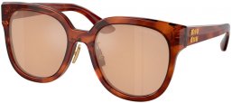 Gafas de Sol - Miu Miu - SMU 01ZS - 11Q40D  STRIPED TOBACCO // ORANGE MIRROR SILVER