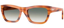 Gafas de Sol - Persol - PO0091S - 960/3A STRIPED BROWN // GREEN GRADIENT TRANSPARENT