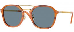 Gafas de Sol - Persol - PO3352S - 960/56 STRIPED BROWN // LIGHT BLUE