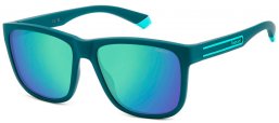 Sunglasses - Polaroid - PLD 2155/S - PYW (5Z) MATTE TEAL // GREY MIRROR GREEN POLARIZED