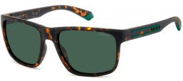 Gafas de Sol - Polaroid - PLD 2157/S - HGC (UC) MATTE BROWN HAVANA // GREEN POLARIZED