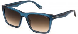 Gafas de Sol - Police - SPLN35 - 0955  SHINY TRANSPARENT BLUE // BROWN GRADIENT