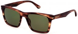 Sunglasses - Police - SPLN35 - 09N3  SHINY STRIPED BROWN // GREEN