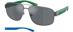 Gafas de Sol - POLO Ralph Lauren - PH3156 - 92156G  SEMI SHINY DARK GUNMETAL // LIGHT GREY MIRROR