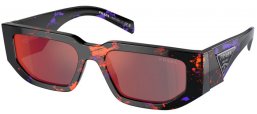 Gafas de Sol - Prada - SPR 09ZS - 06V40E  ORANGE ABSTRACT // DARK GREY MIRROR BLUE RED