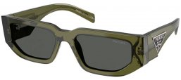 Gafas de Sol - Prada - SPR 09ZS - 25A40L  TRANSPARENT MILITARY GREEN // DARK GREY