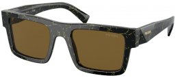 Gafas de Sol - Prada - SPR 19WS - 19D01T BLACK ON YELLOW MARBLE // DARK BROWN