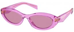 Gafas de Sol - Prada - SPR 26ZS - 13R07Q  TRANSPARENT AMETHYST // DARK VIOLET MIRROR INSIDE SILVER