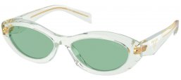 Gafas de Sol - Prada - SPR 26ZS - 14R20E  TRANSPARENT MINT GREEN // LIGHT GREEN