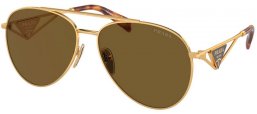 Gafas de Sol - Prada - SPR 73ZS - 5AK01T  GOLD // DARK BROWN