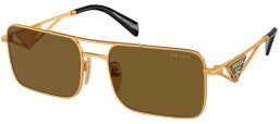 Gafas de Sol - Prada - SPR A52S - 15N01T  MATTE GOLD // DARK BROWN