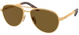 Gafas de Sol - Prada - SPR A54S - 1BK01T  MATTE GOLD // DARK BROWN