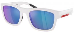 Gafas de Sol - Prada Linea Rossa - SPS 01ZS - TWK08R  WHITE RUBBER // LIGHT GREEN MIRROR BLUE