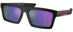 Gafas de Sol - Prada Linea Rossa - SPS 02ZSU - 1BO05U  MATTE BLACK // DARK BLUE MIRROR VIOLET