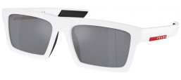 Gafas de Sol - Prada Linea Rossa - SPS 02ZSU - 17S40A  MATTE WHITE BLACK RUBBER // LIGHT BLUE MIRROR SILVER