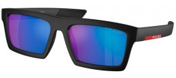 Gafas de Sol - Prada Linea Rossa - SPS 02ZSU - 1BO08R  MATTE BLACK // LIGHT GREEN MIRROR BLUE