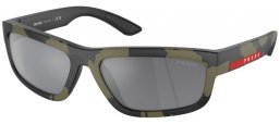 Lunettes de soleil - Prada Linea Rossa - SPS 05ZS - 14X07G  GREEN MIMETIC RUBBER // GREY MIRROR BLACK