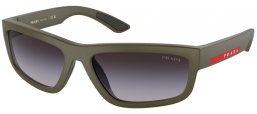 Lunettes de soleil - Prada Linea Rossa - SPS 05ZS - 15X09U  MATTE GREEN MILITARY // GREY GRADIENT