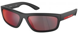 Gafas de Sol - Prada Linea Rossa - SPS 05ZS - DG008F  BLACK RUBBER // DARK GREY MIRROR BLUE RED