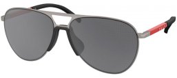 Lunettes de soleil - Prada Linea Rossa - SPS 51XS - 5AV07U  GUNMETAL // GREY MIRROR BLACK