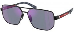 Gafas de Sol - Prada Linea Rossa - SPS 51ZS - 1BO70A  MATTE BLACK // DARK BLUE MIRROR VIOLET