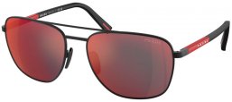 Gafas de Sol - Prada Linea Rossa - SPS 54ZS - DG008F  BLACK RUBBER // DARK GREY MIRROR BLUE RED