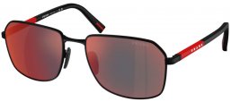 Gafas de Sol - Prada Linea Rossa - SPS A51S - DG008F  RUBBER BLACK // GREY MIRROR RED