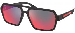 Gafas de Sol - Prada Linea Rossa - SPS 01XS - DG008F BLACK RUBBER // DARK GREY MIRROR BLUE RED