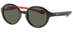 Gafas Junior - Ray-Ban® Junior Collection - RJ9075S - 710071 BLACK ON RUBBER RED // DARK GREEN