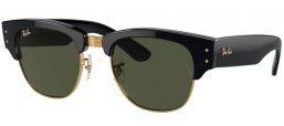 Gafas de Sol - Ray-Ban® - Ray-Ban® RB0316S MEGA CLUBMASTER - 901/31 BLACK ON GOLD // DARK GREEN