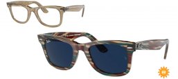 Gafas de Sol - Ray-Ban® - Ray-Ban® RB2140 ORIGINAL WAYFARER - 1387GG  PHOTOCHROMATIC STRIPED GREY // TRANSITIONS 8 SAPPHIRE PHOTOCHROMATIC