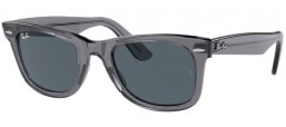 Sunglasses - Ray-Ban® - Ray-Ban® RB2140 ORIGINAL WAYFARER - 6773R5  TRANSPARENT GREY // DARK BLUE