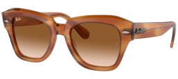 Gafas de Sol - Ray-Ban® - Ray-Ban® RB2186 STATE STREET - 140351  STRIPED BROWN // BROWN GRADIENT ANTIREFLECTION