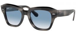 Gafas de Sol - Ray-Ban® - Ray-Ban® RB2186 STATE STREET - 14043F  STRIPED GREY // BLUE GRADIENT ANTIREFLECTION