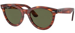 Gafas de Sol - Ray-Ban® - Ray-Ban® RB2241 WAYFARER WAY - 954/58 STRIPED HAVANA // DARK GREEN POLARIZED